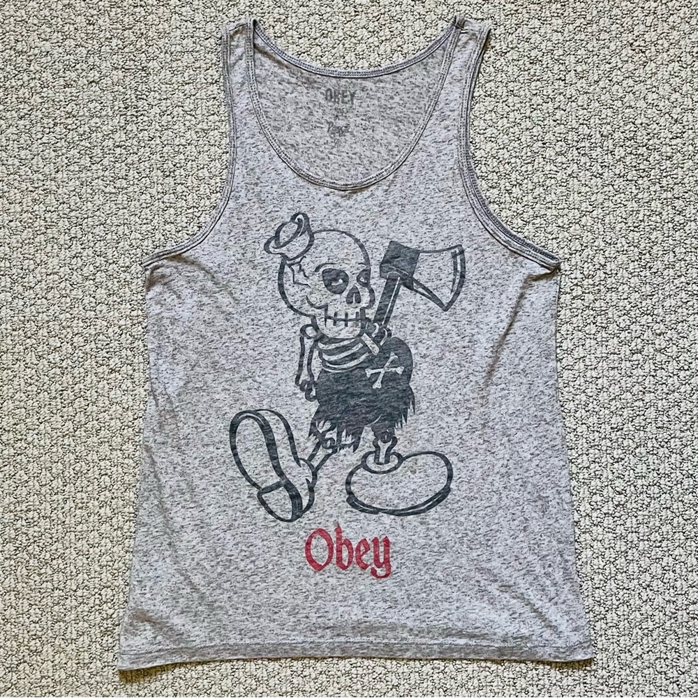 Vintage Obey Skeleton Sailor Tank